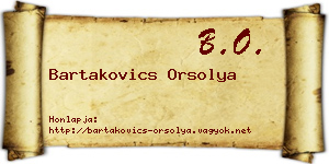 Bartakovics Orsolya névjegykártya